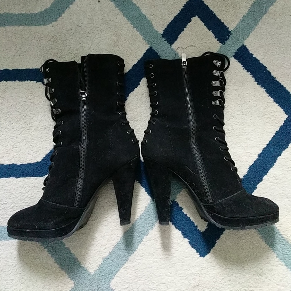 Black lace up boots